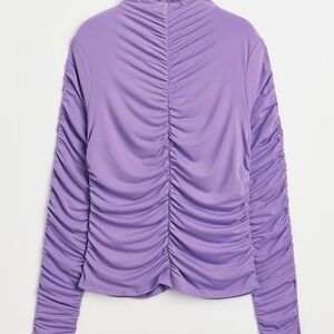 NWT Gathered Mock Neck Blouse